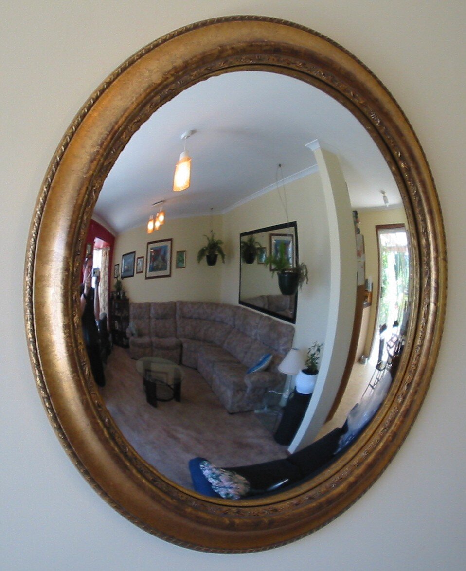 Hand-silvered mirror detail